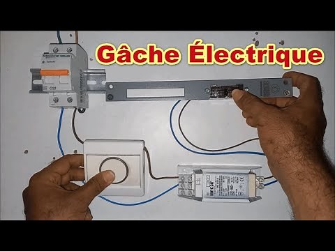 Branchement d’une Gâche Électrique avec Bouton Poussoir. التحكم في قفل الباب باستخدام زر الضغط.