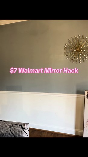 DIY $7 Wall Mirror from Wal-mart! Thanks Hubby🩷 #walmart #diymirror #diyprojects #fyp #amazon