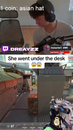 E-girl goes under the desk… #valorant #valorantclips