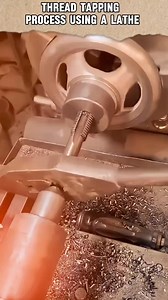 thread tapping process using a lathe #machine #lathe #tools #ideas #trending | M-Tube TV