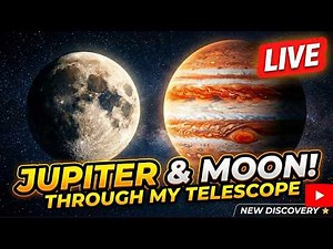 LIVE Moon & Jupiter Through Telescope | Real-Time Space View