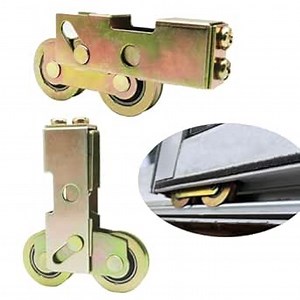Sliding Patio Door Tandem Roller Assembly, 2 Pcs Sliding Door Window Wheels Replacement, 1-1/4 Inches Steel Ball Wheel Bearing, Sliding Door Hardware, Sliding Glass Door Rollers