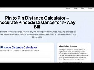 How to Calculate Pin to Pin Distance for e-Way Bill | GST Tool 2025