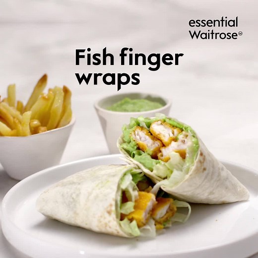 Pop into Waitrose Basingstoke to pick up essential ingredients for these delicious wraps, made with cod fish fingers, crispy lettuce, pea purée and a drizzle of balsamic vinegar: http://bit.ly/2gKqYKk All of our essential Waitrose fish is responsibly sourced and certified sustainable by the MSC. Find out more: http://bit.ly/2hhY3hf | Waitrose & Partners