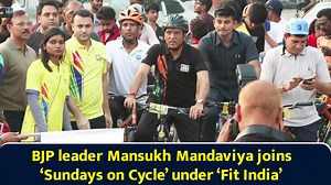 BJP leader Mansukh Mandaviya joins ‘Sundays on Cycle’ by ‘Fit India’