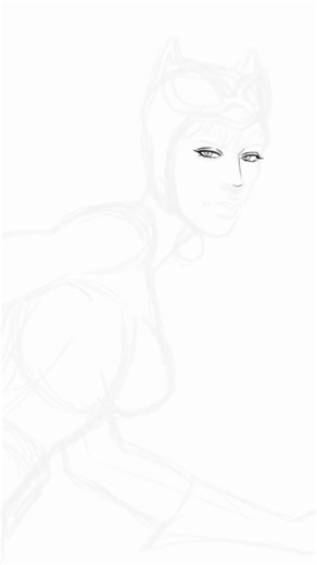 Drawing Catwoman pt 1! #fanart #catwoman #dc