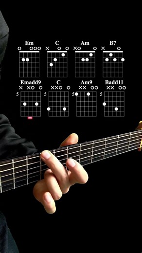 Comparison of basic and special chords in E minor#guitar beginner #guitar teaching