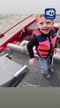 3-year-old catches first fish on fishing trip with dad