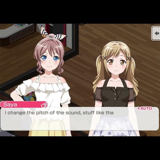 BanG Dream! Area Conversation #239 (Saya, Arisa): I'm tuning my drums~.