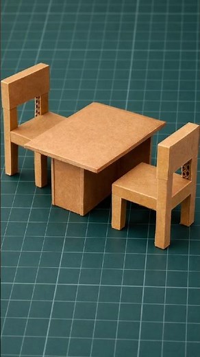 How to Make Cardboard Chair and Table | Small DIY Furniture Miniature Chair and Table #shorts
