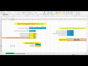 Estimating of Building materials | Slab, Beam And Column Materials Estimating In Excel Sheet | Lec-7