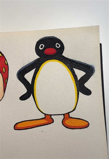day 6 of drawing everyday - Pingu 🐧 #art #sketch #sketchbook #acrylicmarker #arttok