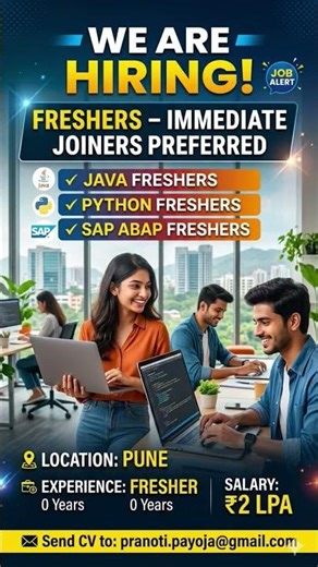 🚀 Hiring Freshers in Pune! | Java, Python & SAP ABAP | Apply Now