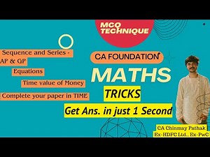 MATHS Tricks CA Foundation + MCQ Technique #cafoundation #caexam #charteredaccountant