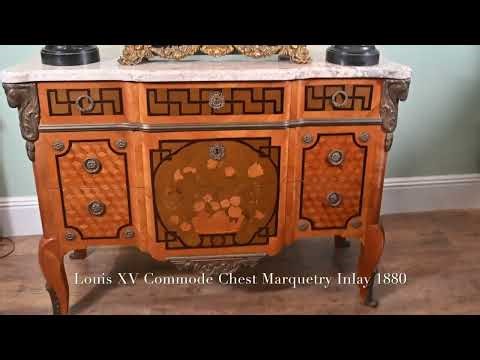Louis XV Commode Chest Marquetry Inlay 1880
