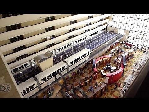 Walt Disney World - Disney's Contemporary Resort - Monorails Passing Through the Resort (2018)