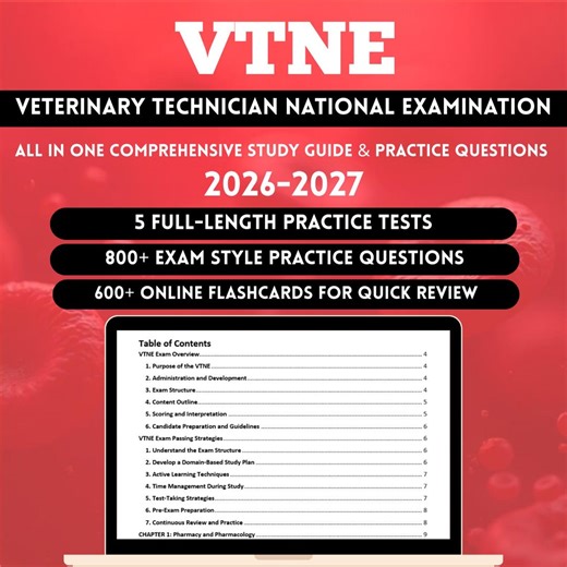 VTNE Study Guide 2026-2027 | VTNE Exam | VTNE Prep | Veterinary Technician National Exam | Vtne Test | Vtne Notes | Vtne Review | Vtne Guide - Etsy UK