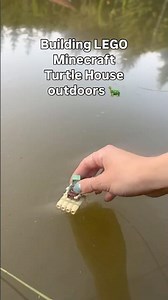 Building LEGO Minecraft Turtle Beach House outdoors! 🐢🌳🌿 #legominecraft #minecrafthouse