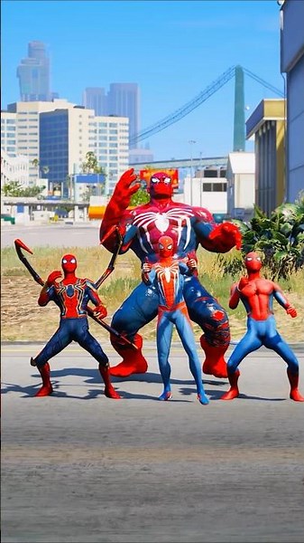 SPIDER-MAN VS SPIDERMAN SUPERHEROES BATTLE #gta5 #shorts #spiderman #hulk