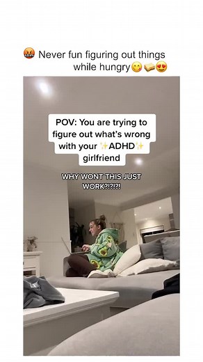 A hangry ADHD girlfriend is never a good idea 👀 ps she’s been working on some really cool things and the hyperfocus at the moment is ✨INTENSE✨ and I was out most of the day so I wasnt there to remind her to eat so… the emotions were heightened and food was needed 🤣🤷‍♂️ @tarah.and.barry #adhd #couplecomedy #funnycouple #adhdinwomen #adhdrelationships