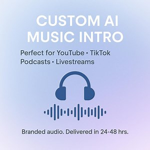 Create a Custom AI Music Intro for Youtube | Tiktok | Podcasts | or Livestream 15-second Branded Intro - Etsy UK
