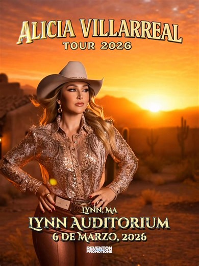 Alicia Villarreal en concierto, llega este 6 de Marzo al Lynn Auditorium. Para cantar todos sus éxitos de amor, pasión y despecho, vive una noche inolvidable 🪗❤️🇲🇽 | REVENTON PROMOTIONS