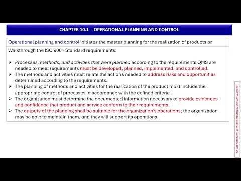 IS049: Chapter 10 - Operational Planning and Control