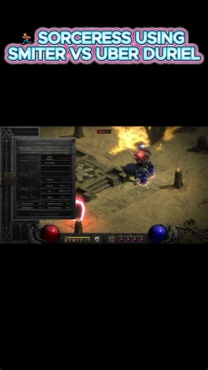 🛡️ Sorceress Using Smiter Vs Uber Duriel #diablo2resurrectedbuild #fastleveling #games