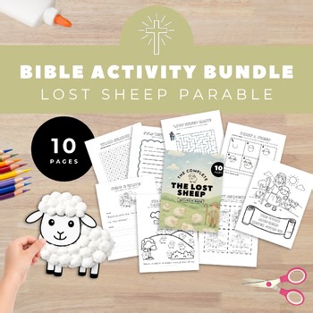 Lost Sheep Parable Bible Activities BUNDLE, Christian Sunday School Printable