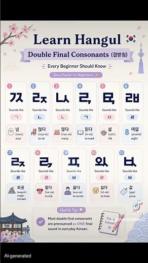 Korean Double Final Consonants (겹받침) 🇰🇷 | Easy Pronunciation Guide for Beginners