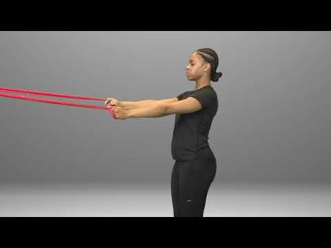 Standing Alternating Shoulder Extension with Resistance Anchored - HomeCEU