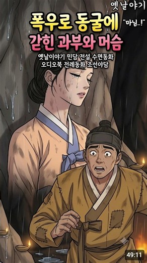 15차폭우로 동굴에 갇힌 과부와 머슴 | 야담 옛날이야기 민담 전설 수면동화 오디오북 전례동화 조선야담
