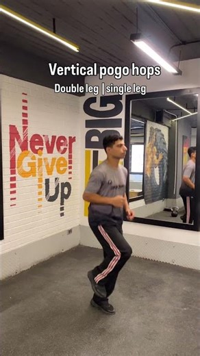 Vertically pogo hops double leg -single leg #gym #plyometrics #jump #viral#short