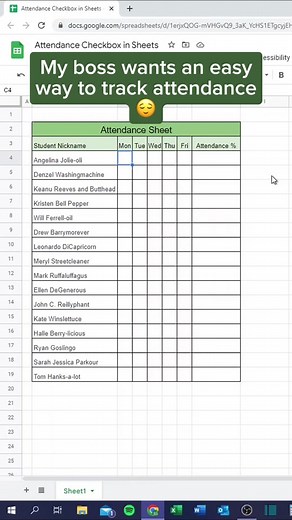 How to track attendance in GSheets! #googlesheets #spreadsheet #tutorial
