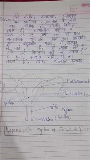 Biology: Reproduction system of female in human #diagram #vvi biology questions for class 10th bseb