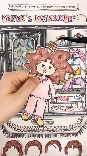 277K views · 1.3K reactions | Pepper‘s Wardrobe! with HanBok인형 옷입히기! #asmr #paperdiy #drawing #paperpepper | Paper__pepper | Facebook