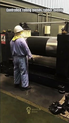 Rubber Mixing Process Using Two Roll Mill Machine in Factory