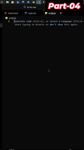 How to create a to-do list | Part-04 | link css and JS file in HTML file. Full video on the YouTube channel "Roshidul Shorker." | Learn With Roshidul