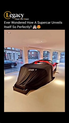 Legacy | Business | Tech on Instagram: "Ever wondered how a supercar’s cover reveals itself automatically? Behind that stunning moment is cutting-edge technology known as an automatic car reveal system. In luxury car showrooms and high-end auto expos, these systems are designed to make a supercar reveal look flawless and futuristic. Using hidden electric motors, sensor-based automation, and precision-engineered rails, the cover glides off smoothly, creating that dramatic moment every car enthusi