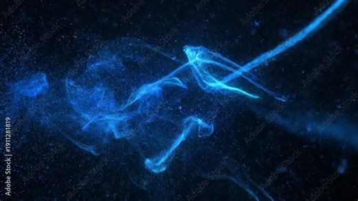 Dynamic Nebula Formation in Deep Space with Vibrant Blue Tones and Abstract Energy Trails Visible from a Distant Viewpoint