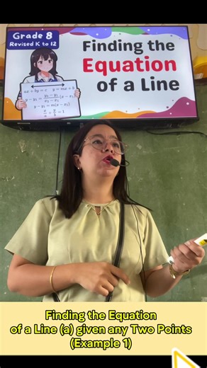 Finding the Equation of a Line (a) given any Two Points (Example 1) #mathematics #Math8 #mathtutor #mathlesson #maampagayon
