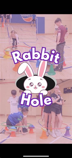 Rabbit Hole 🐇🎯 A fast-paced team challenge that builds agility, coordination, and communication! ⚡🤸‍♂️ 🧠 How to Play: 🔸 Set up a hoop balanced on cones to create a low “rabbit hole” tunnel 🔹 Split pupils into teams of 3–4 and line them up at a starting cone 🔸 On the signal, the first player jogs to the hoop 🔹 Crawl under the hoop and stand up inside it (no knocking it over!) 🔸 Once upright, the next teammate goes 🔹 Keep going until the whole team is standing in the hoop 🔸 If the hoop 