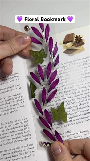 💜 How to Make Floral Bookmark • Cute Gift