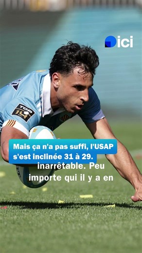 L'essai de Théo Forner contre La Rochelle en live avec ICI Roussillon et sa réaction.