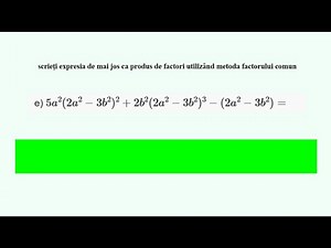 PARANTEZA ca Factor Comun lit E | Descompunere în factori | Algebră Clasele VII-VIII | Pas cu pas