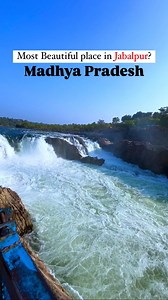 The most beautiful waterfall of Madhya Pradesh 🇮🇳❤️🪷 📍Dhuandhar Falls, Bhedaghat, Jabalpur, MP Dhuandhar Falls, near Jabalpur, is a stunning waterfall where the Narmada River flows through marble rocks, narrows, and plunges down with great force, creating a mesmerizing misty effect that gives the falls its name✨🫶 Follow @wanderhervibe_ for amazing updates ✅ [beautiful waterfall, dhuandhar falls, bhedaghat, Jabalpur, Madhya Pradesh, Jabalpur city, bhedaghat Jabalpur, places to visit in Jabal