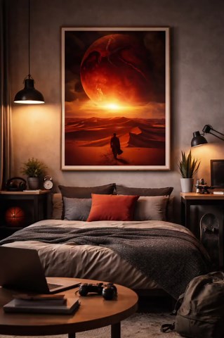 Sci Fi Desert Planet Wall Art, Futuristic Landscape Poster, Dune Inspired Art, Large Wall Art Printable, Space Art, Digital Download - Etsy