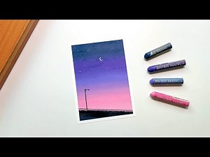 누구나 쉽게 그리는 오일파스텔 풍경화🌌 | Oil pastel drawing for Beginner