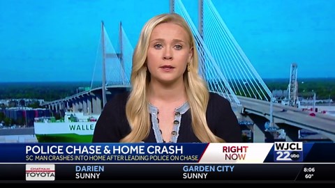 South Carolina Police chase ends in crash into families home