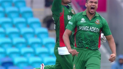 Two wickets in two balls for Taskin Ahmed 💥 #T20WorldCup | ICC - International Cricket Council